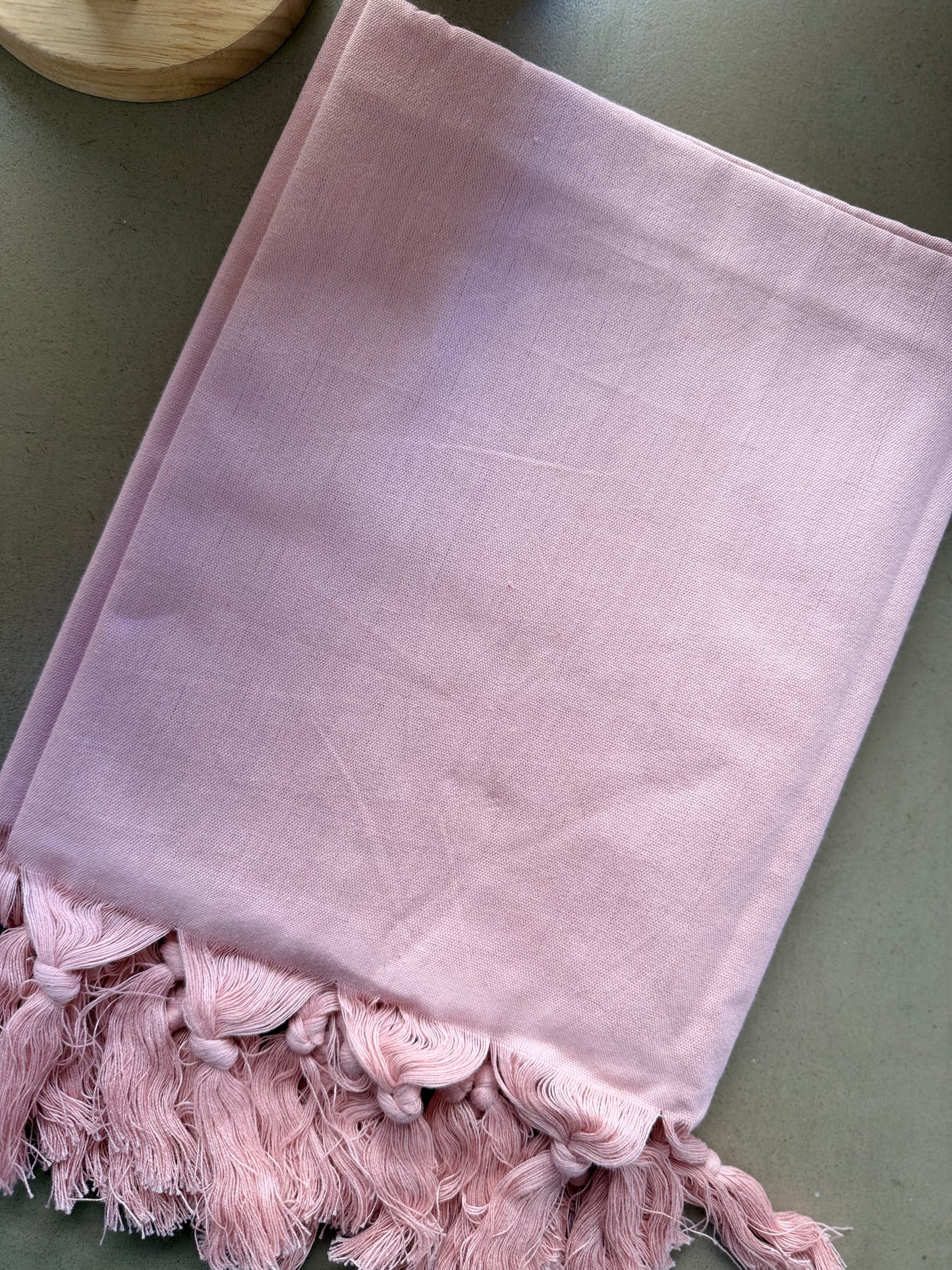 Telo Mare in Cotone con Frange - ROSA