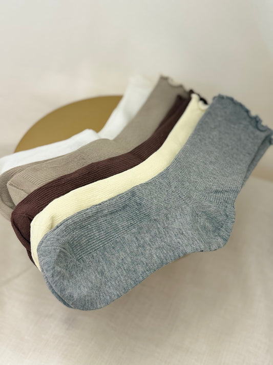 CALZINI CON BORDO A RICCIO - SOPRA LA CAVIGLIA